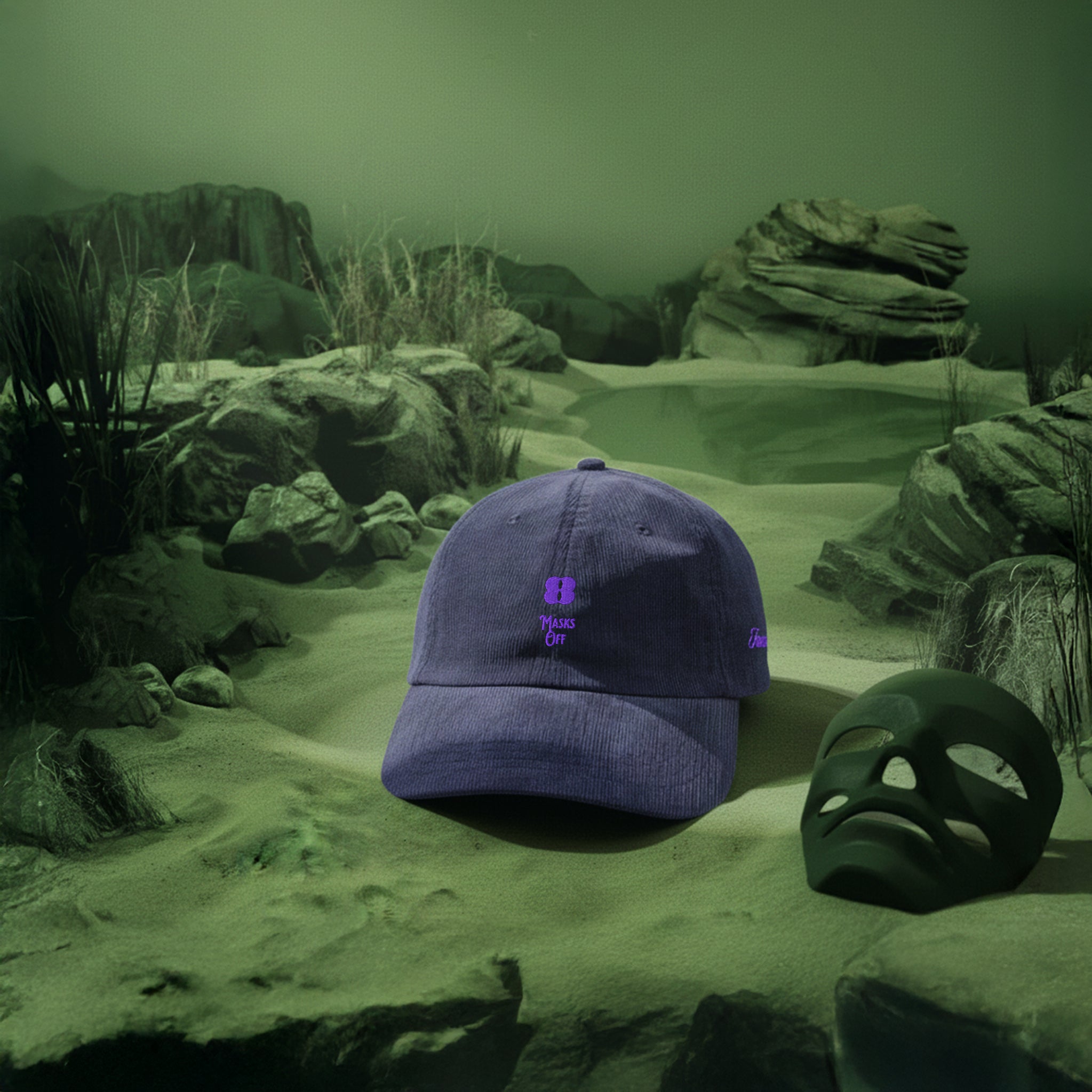 Masks Off Corduroy Cap – Midnight Indigo