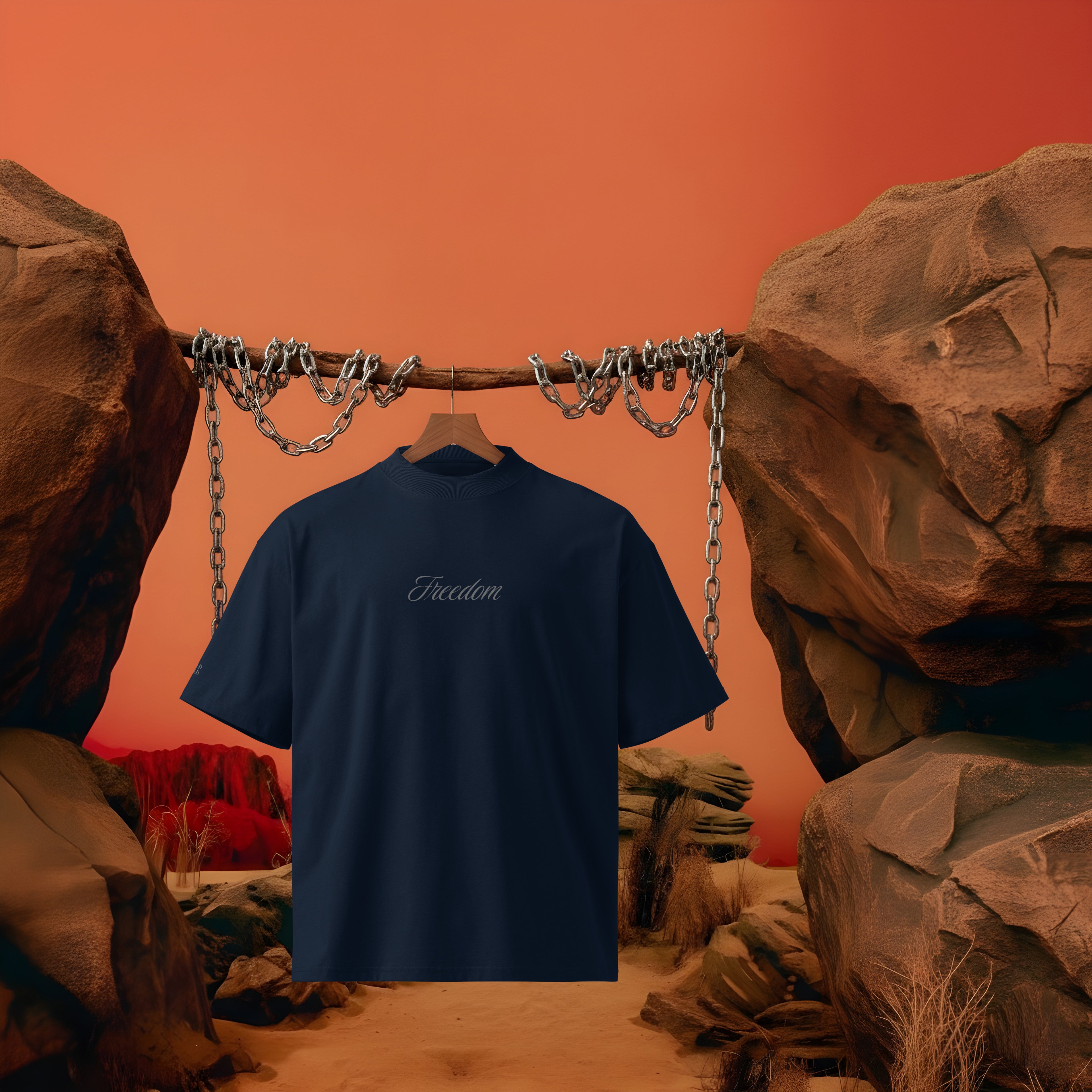 Break Free Oversized Tee – Deep Navy