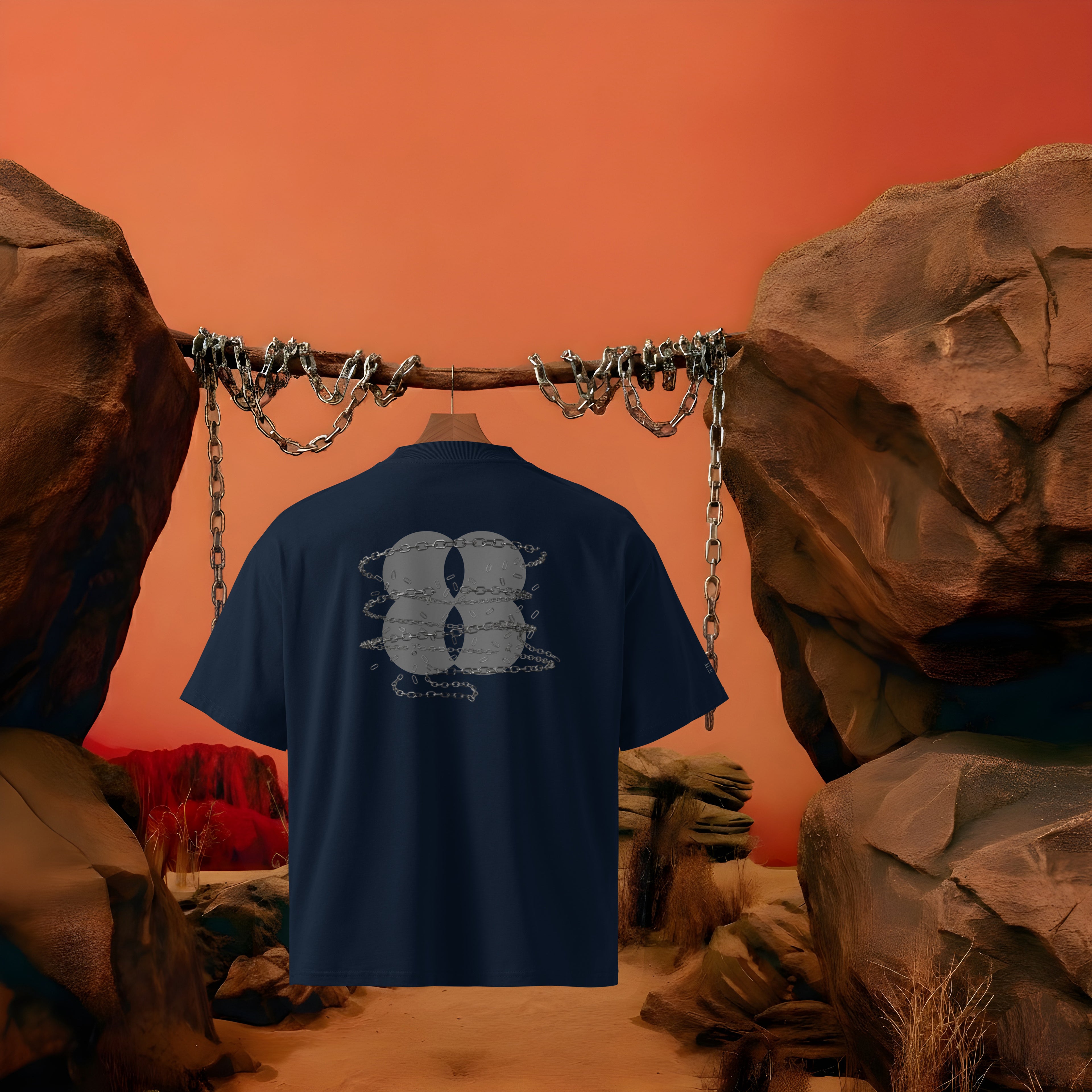 Break Free Oversized Tee – Deep Navy