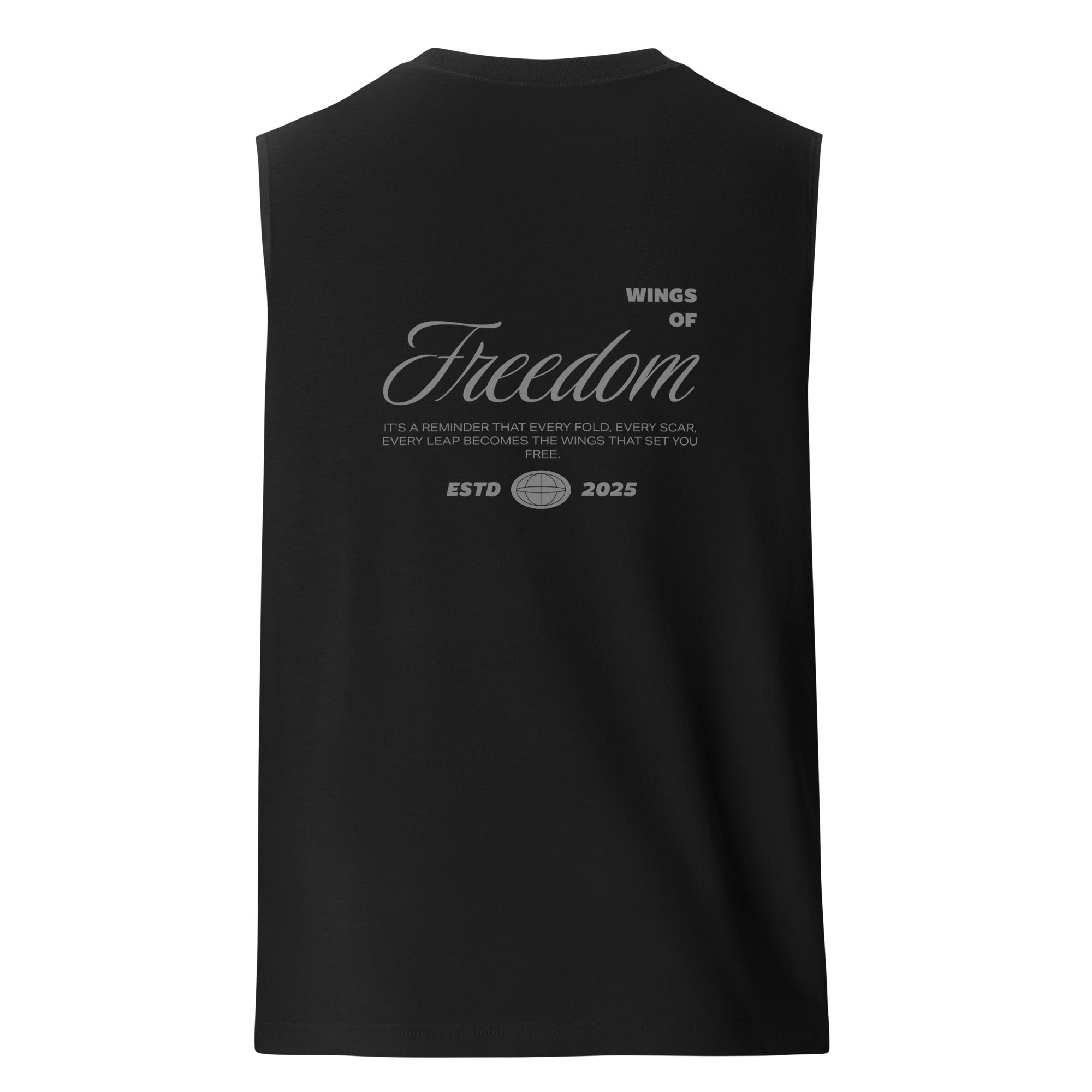 Wings of Freedom Muscle Tee - Jet Black